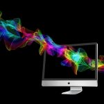 computer with a ray of color
